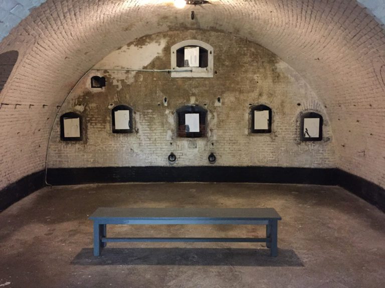 The Donald, Zaaloverzicht van installatie van 24 tekeningen op plaatmateriaal, 21 x 30 cm, Fort bij Asperen, 2018