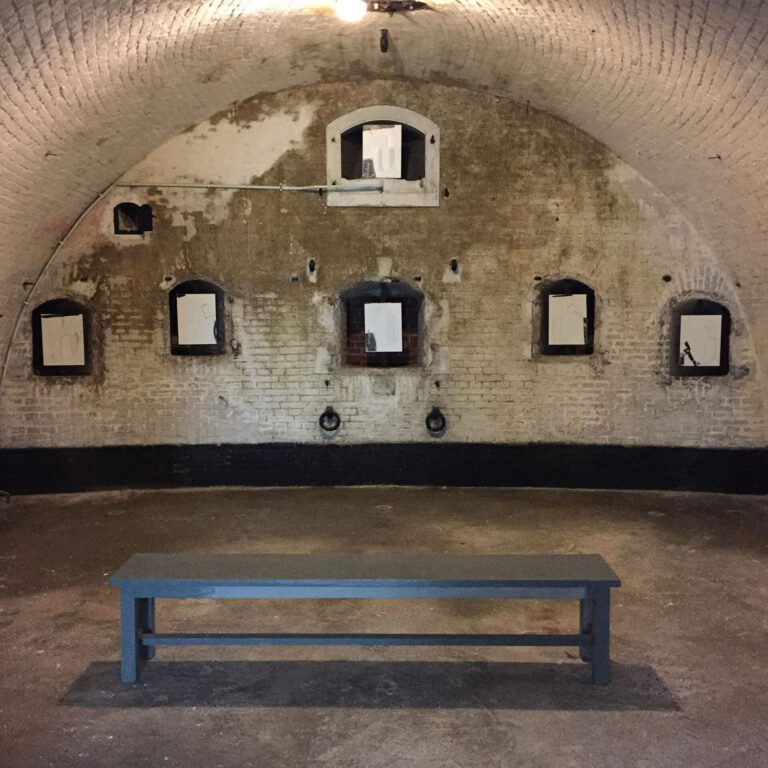 The Donald, Zaaloverzicht van installatie van 24 tekeningen op plaatmateriaal, 21 x 30 cm, Fort bij Asperen, 2018