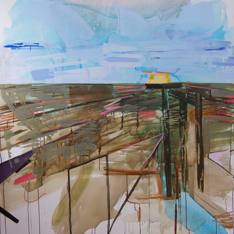 The Flagallation/de geseling’ middendeel, drieluik, olieverf en inkt op doek, tijdens tentoonstelling Fiat Lux, Kathedrale Sint Bavo/Vishal, Haarlem