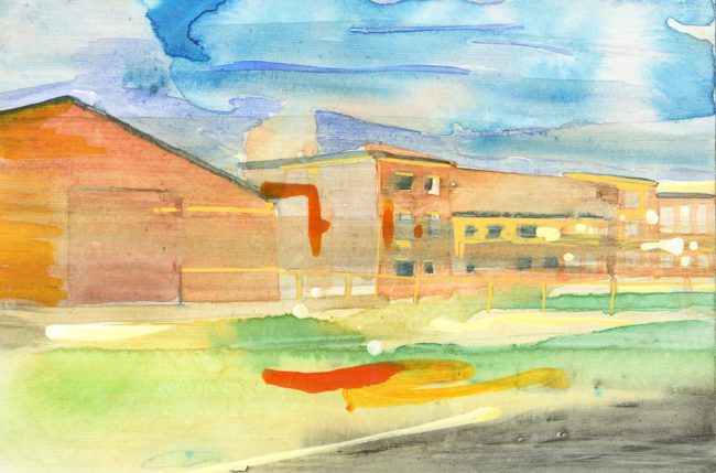 De groeten uit Hoofddorp, Gemengde techniek op MDF, ± 20 x 30 cm