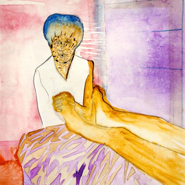 The Myth, Gemengde techniek op MDF, ± 20 x 30 cm