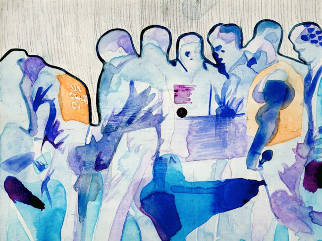 The Myth, Gemengde techniek op MDF, ± 20 x 30 cm