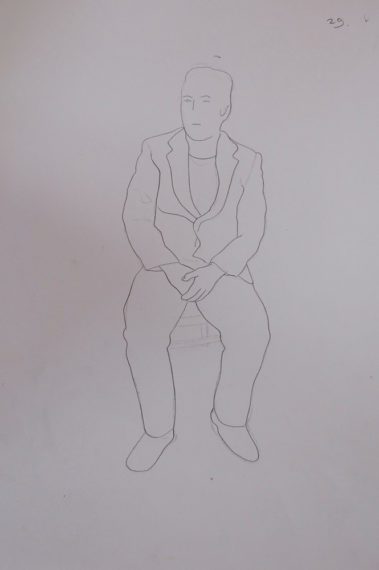 Die Macher, schetsen, potlood op papier, ca 23*35 cm