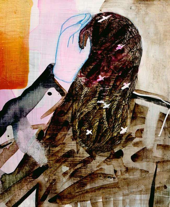 The Myth, Gemengde techniek op MDF, ± 20 x 30 cm