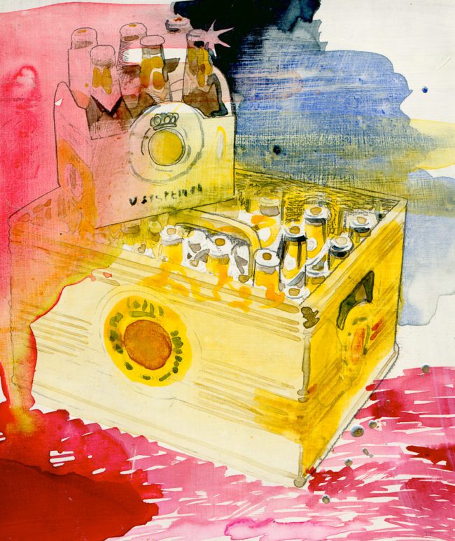 The Myth, Gemengde techniek op MDF, ± 20 x 30 cm