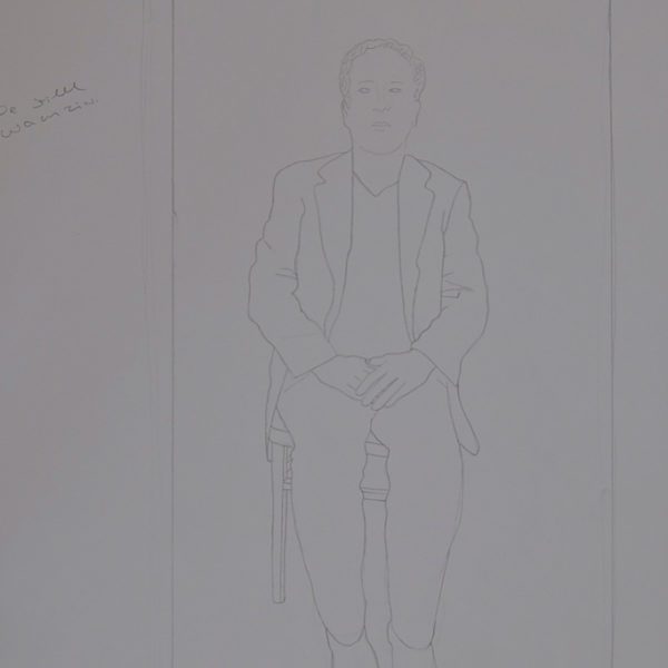 Die Macher, schetsen, potlood op papier, ca 23*35 cm