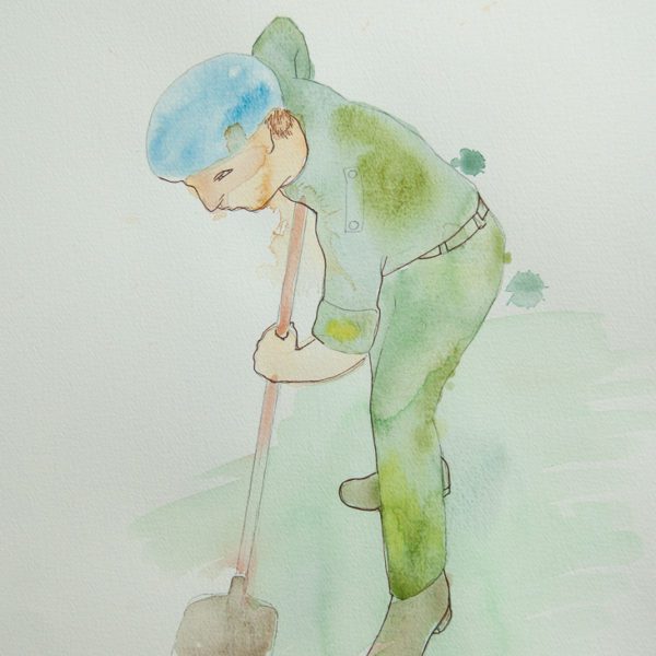 Don't Shoot the Pianoplayer, Aquarel, 25 x 40 cm