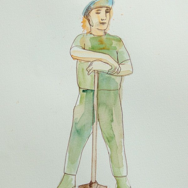 Don't Shoot the Pianoplayer, Aquarel, 25 x 40 cm