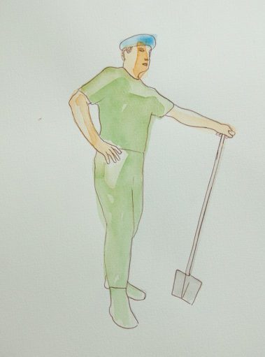 Don't Shoot the Pianoplayer, Aquarel, 25 x 40 cm