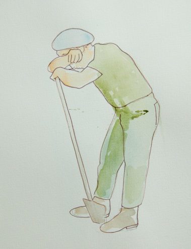 Don't Shoot the Pianoplayer, Aquarel, 25 x 40 cm