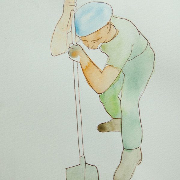 Don't Shoot the Pianoplayer, Aquarel, 25 x 40 cm