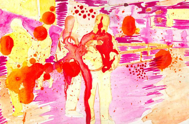 De groeten uit Hoofddorp, Gemengde techniek op MDF, ± 20 x 30 cm