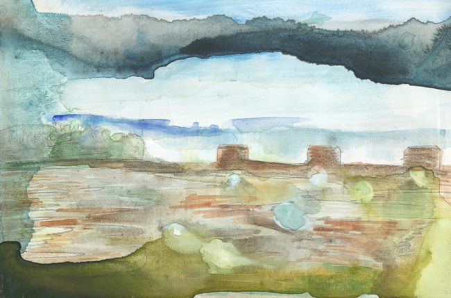 De groeten uit Hoofddorp, Gemengde techniek op MDF, ± 20 x 30 cm