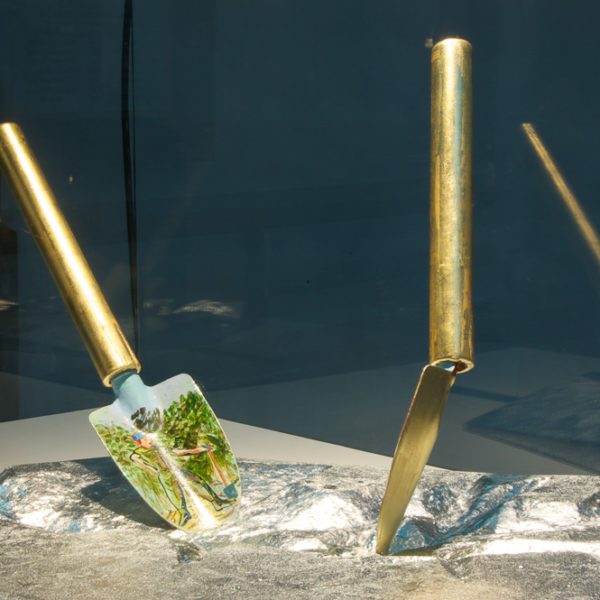 Don't Shoot the Pianoplayer, bladgoud, bladzilver, olieverf op metaal, hout, 2000/2013, tijdens tentoonstelling Fiat Lux, Kathedrale Sint Bavo/Vishal, Haarlem