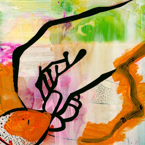 The Myth, Gemengde techniek op MDF, ± 20 x 30 cm