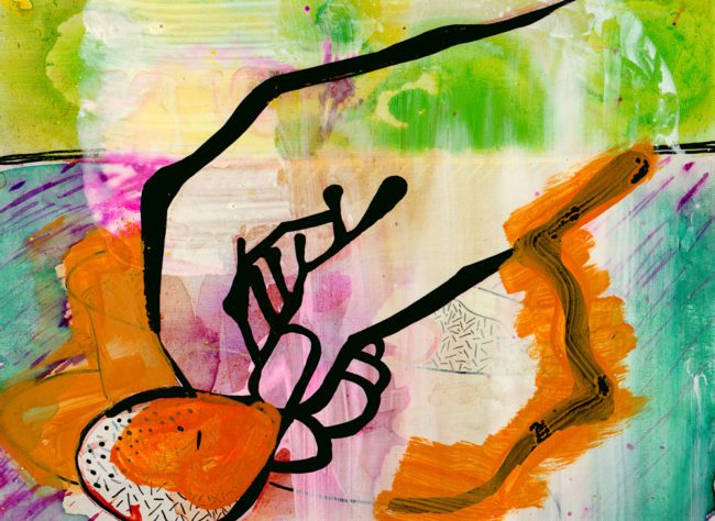 The Myth, Gemengde techniek op MDF, ± 20 x 30 cm