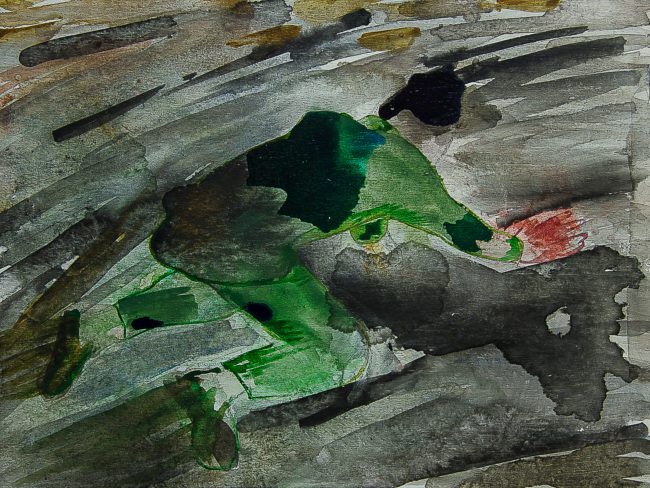 Syncope, documentaire installatie van 50 schilderijen van Marcel van Kerkvoorde over geschiedenis, educatie en erfgoed, Fort bij Asperen, 2018.