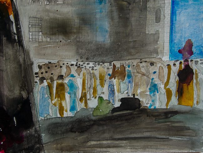 Syncope, documentaire installatie van 50 schilderijen van Marcel van Kerkvoorde over geschiedenis, educatie en erfgoed, Fort bij Asperen, 2018.