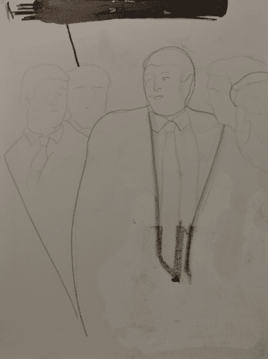 The Donald, 24 tekeningen op plaatmateriaal, 21 x 30 cm, Fort bij Asperen, 2018