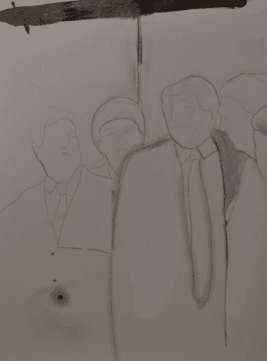 The Donald, 24 tekeningen op plaatmateriaal, 21 x 30 cm, Fort bij Asperen, 2018